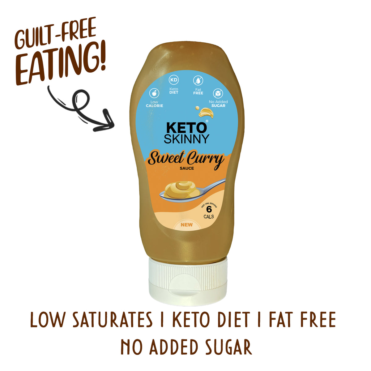Keto Skinny Sweet Curry Sauce 300ml - Low Calorie Ready to Use Gluten Free Keto and Paleo - 100% Natural Weight Loss and Low Carb Diet
