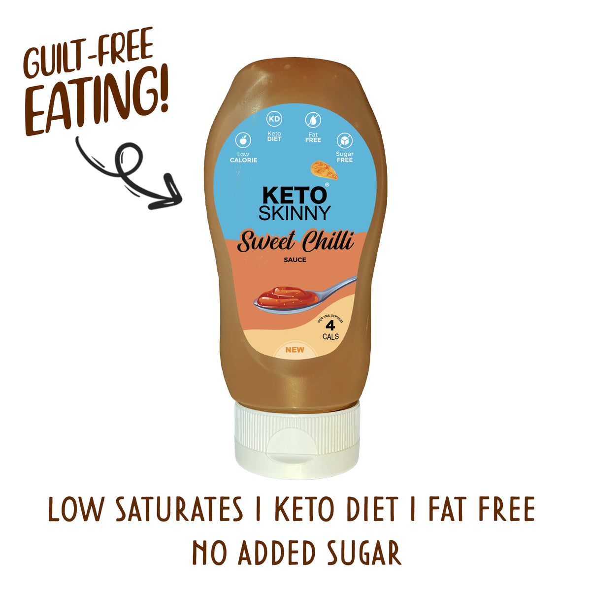 Keto Skinny Sweet Chilli Sauce 300ml -100% Natural Everyday Chilli Sauce Gluten Free Vegan - No Artificial Flavours Zero Calorie Sugar Free Keto Diet Sauce