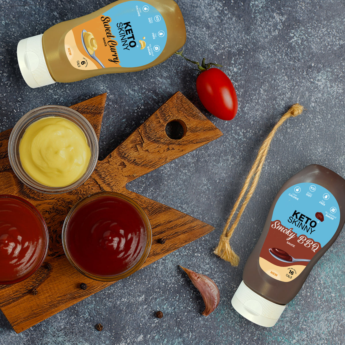 Keto Skinny Smokey BBQ Sauce 300ml - 100% Natural Keto Paleo Diet Low Carb & Vegan Friendly - All Purpose Barbecue Sauce Gluten Free Fat Free