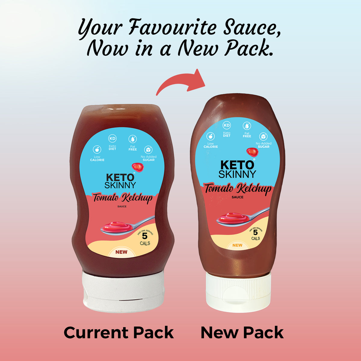 Keto Skinny Tomato Ketchup Sauce 300ml - 100% Natural Organic Gluten Free Sauce with 0g Of Carbohydrates - No Added Sugar All Purpose Sauce Suitable for Vegans Keto Diet
